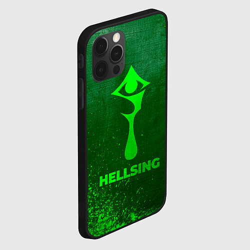 Чехол iPhone 12 Pro Max Hellsing - green gradient / 3D-Черный – фото 2