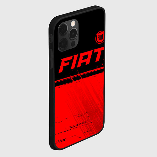 Чехол iPhone 12 Pro Max Fiat - red gradient посередине / 3D-Черный – фото 2