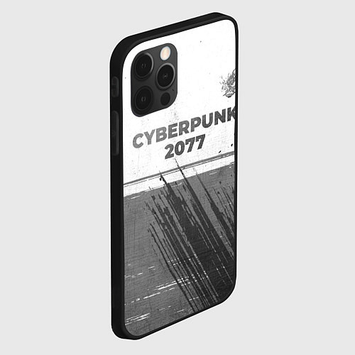 Чехол iPhone 12 Pro Max Cyberpunk 2077 - white gradient посередине / 3D-Черный – фото 2