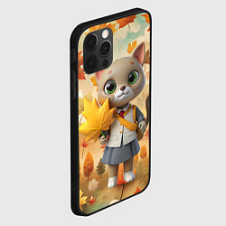 Чехол для iPhone 12 Pro Max Кошечка школьница, цвет: 3D-черный — фото 2