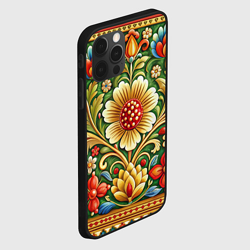 Чехол iPhone 12 Pro Max Стиль советского ковра узоры и орнамент / 3D-Черный – фото 2