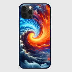 Чехол для iPhone 12 Pro Max Столкновение двух стихий - инь янь, цвет: 3D-черный