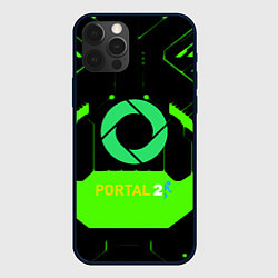 Чехол для iPhone 12 Pro Max Portal game pattern, цвет: 3D-черный