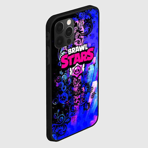 Чехол iPhone 12 Pro Max Brawl stars neon abstraction / 3D-Черный – фото 2