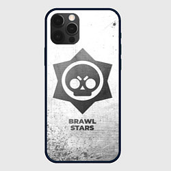 Чехол для iPhone 12 Pro Max Brawl Stars - white gradient, цвет: 3D-черный