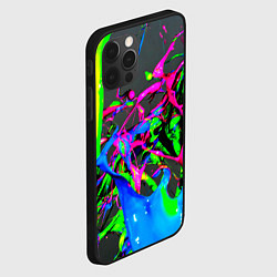 Чехол для iPhone 12 Pro Max Неоновые краски всплеск, цвет: 3D-черный — фото 2
