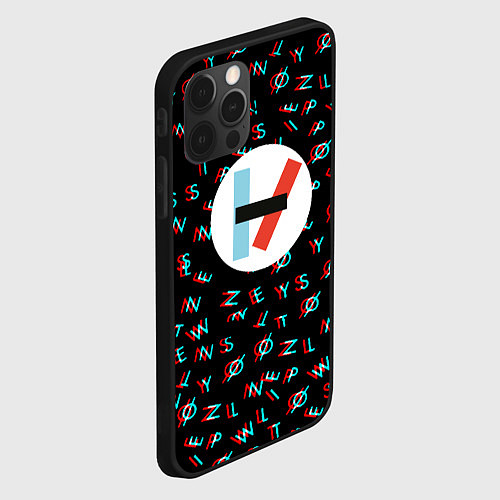 Чехол iPhone 12 Pro Max Twenty one pilots glitch / 3D-Черный – фото 2