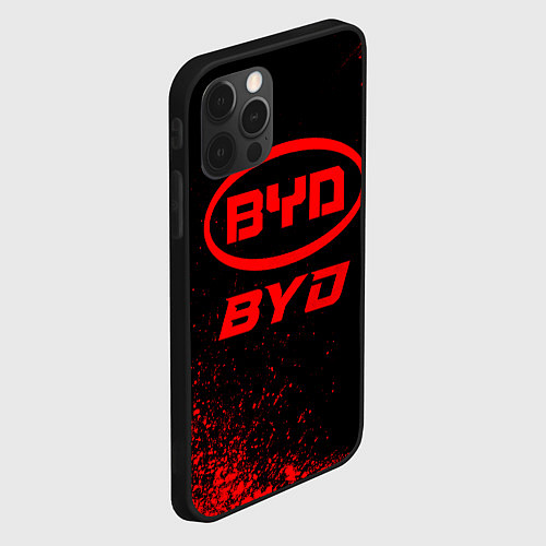 Чехол iPhone 12 Pro Max BYD - red gradient / 3D-Черный – фото 2
