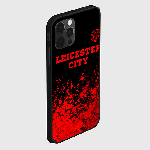 Чехол iPhone 12 Pro Max Leicester City - red gradient посередине / 3D-Черный – фото 2