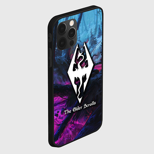 Чехол iPhone 12 Pro Max Skyrim game steel / 3D-Черный – фото 2