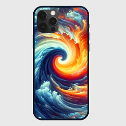 Чехол для iPhone 12 Pro Max Космическое завихрение - инь янь, цвет: 3D-черный