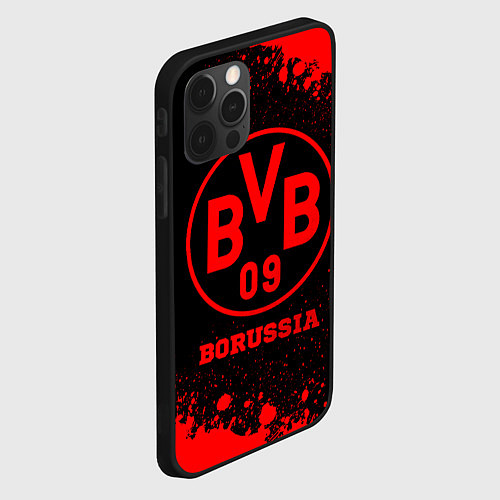 Чехол iPhone 12 Pro Max Borussia - red gradient / 3D-Черный – фото 2