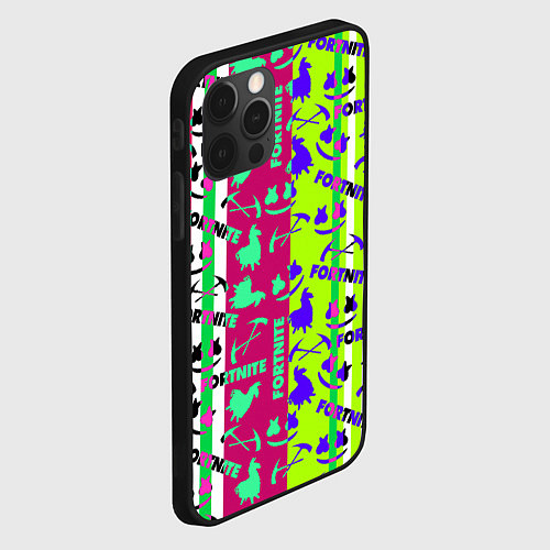 Чехол iPhone 12 Pro Max Fortnite epic pattern / 3D-Черный – фото 2