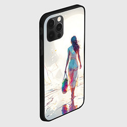 Чехол для iPhone 12 Pro Max Девушка на фантастическом пляже, цвет: 3D-черный — фото 2