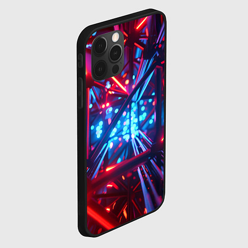 Чехол iPhone 12 Pro Max Неоновые трубки / 3D-Черный – фото 2