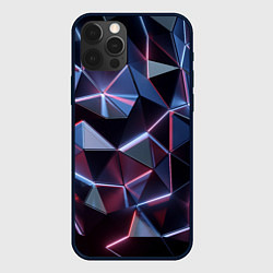 Чехол для iPhone 12 Pro Max Неоновые геометрические плиты, цвет: 3D-черный