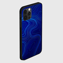 Чехол для iPhone 12 Pro Max Синяя топография, цвет: 3D-черный — фото 2