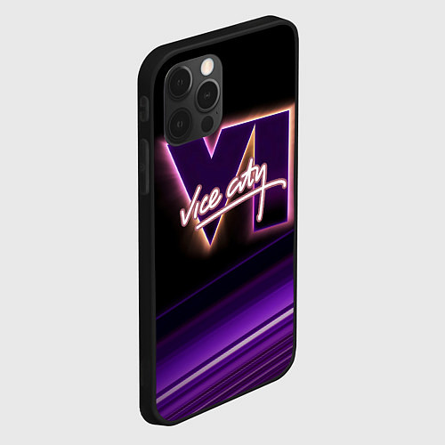 Чехол iPhone 12 Pro Max GTA VI - Vice city / 3D-Черный – фото 2