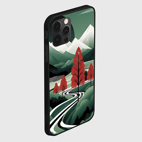 Чехол iPhone 12 Pro Max Дорога на природу / 3D-Черный – фото 2