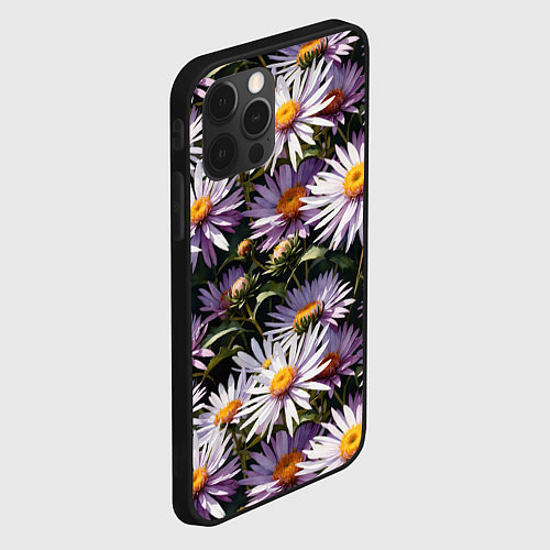 Чехол iPhone 12 Pro Max Астра альпийская / 3D-Черный – фото 2