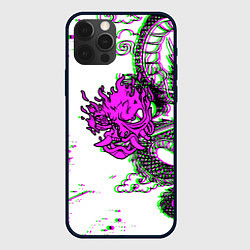 Чехол для iPhone 12 Pro Max Cyberpunk neon dragon, цвет: 3D-черный