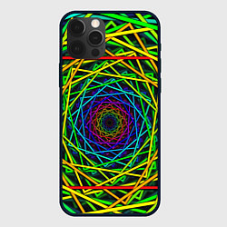 Чехол для iPhone 12 Pro Max Неоновые лучи психоделика, цвет: 3D-черный