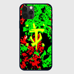 Чехол для iPhone 12 Pro Max Doom кислотный огонь, цвет: 3D-черный