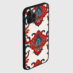 Чехол для iPhone 12 Pro Max Узор красно-синий на белом фоне, цвет: 3D-черный — фото 2