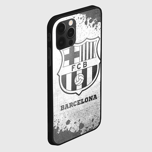 Чехол iPhone 12 Pro Max Barcelona - white gradient / 3D-Черный – фото 2