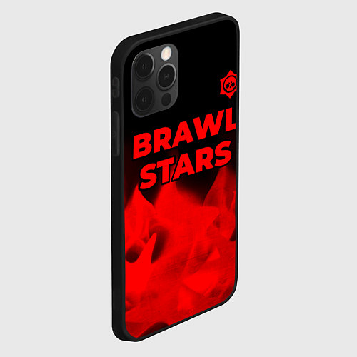 Чехол iPhone 12 Pro Max Brawl Stars - red gradient посередине / 3D-Черный – фото 2