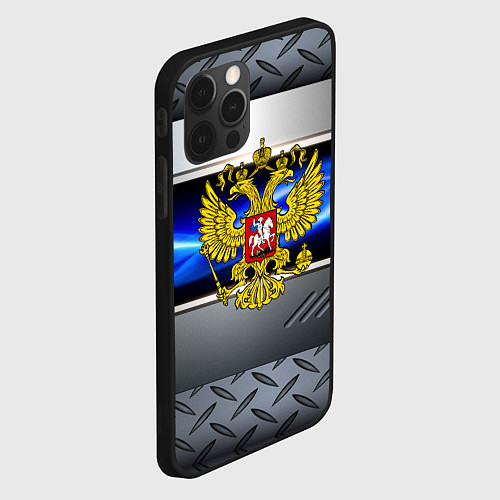 Чехол iPhone 12 Pro Max Нано Россия герб / 3D-Черный – фото 2