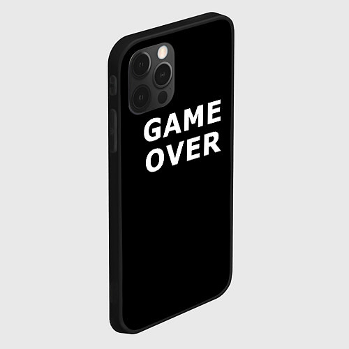 Чехол iPhone 12 Pro Max Game over white logo / 3D-Черный – фото 2