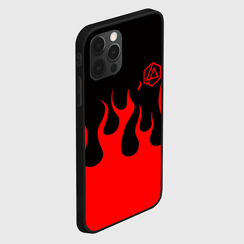 Чехол iPhone 12 Pro Max Linkin park logo fire / 3D-Черный – фото 2