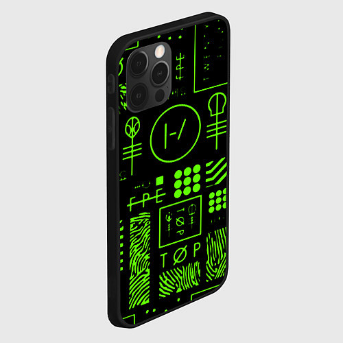 Чехол iPhone 12 Pro Max Twenty one pilots neon / 3D-Черный – фото 2