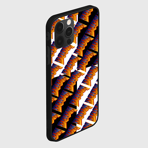 Чехол iPhone 12 Pro Max Doom logo pattern / 3D-Черный – фото 2