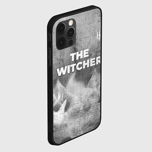 Чехол iPhone 12 Pro Max The Witcher - grey gradient посередине / 3D-Черный – фото 2