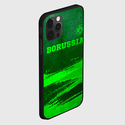 Чехол iPhone 12 Pro Max Borussia - green gradient посередине / 3D-Черный – фото 2