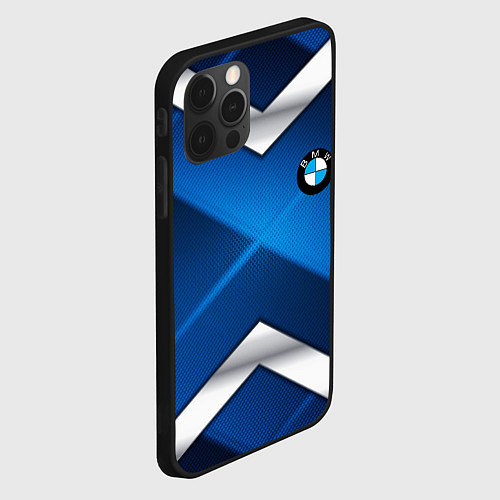 Чехол iPhone 12 Pro Max BMW metalic blue abstract / 3D-Черный – фото 2