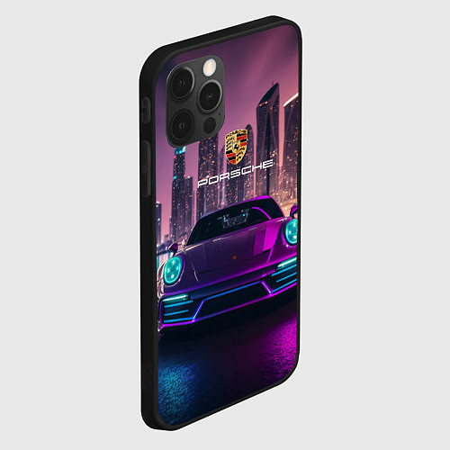 Чехол iPhone 12 Pro Max Porshe big city / 3D-Черный – фото 2