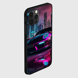 Чехол для iPhone 12 Pro Max Porshe night city, цвет: 3D-черный — фото 2