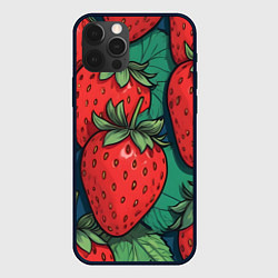 Чехол для iPhone 12 Pro Max Аппетитные клубнички, цвет: 3D-черный