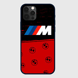 Чехол для iPhone 12 Pro Max Bmw m5 - красная текстура, цвет: 3D-черный