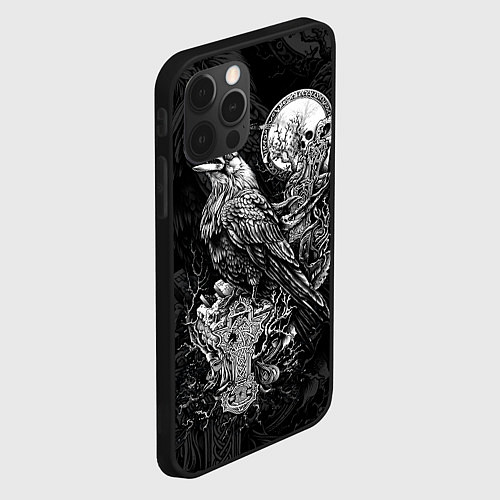 Чехол iPhone 12 Pro Max Ночные вороны бога Одина / 3D-Черный – фото 2