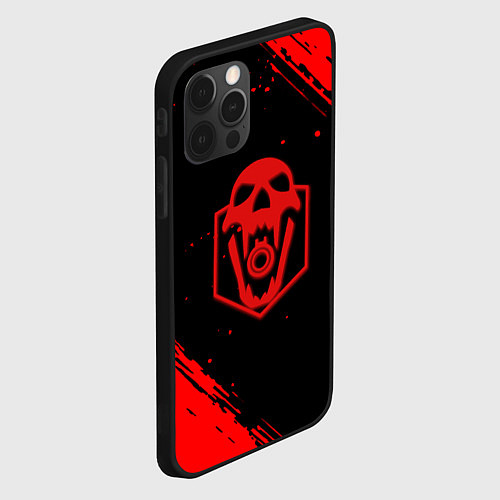 Чехол iPhone 12 Pro Max Rainbow six краски полосы / 3D-Черный – фото 2