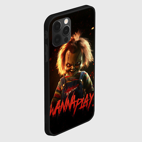 Чехол iPhone 12 Pro Max Chucky wanna play? / 3D-Черный – фото 2