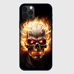 Чехол для iPhone 12 Pro Max Череп в огне, цвет: 3D-черный