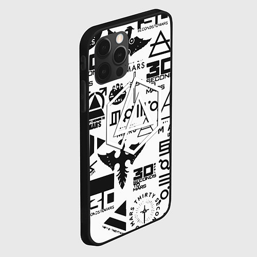 Чехол iPhone 12 Pro Max Linkin park pattern 30 second to mars / 3D-Черный – фото 2