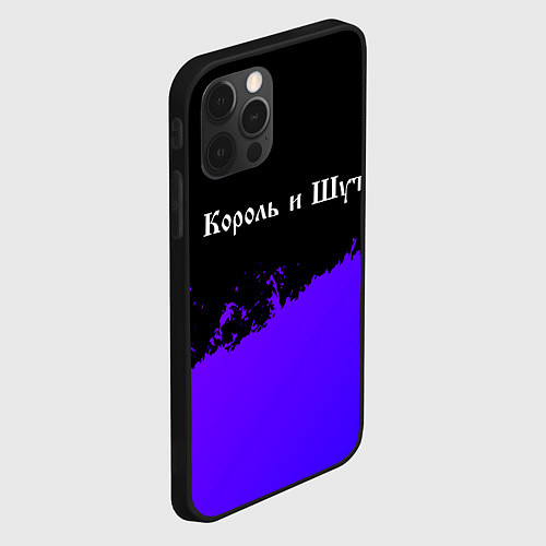 Чехол iPhone 12 Pro Max Король и Шут purple grunge / 3D-Черный – фото 2