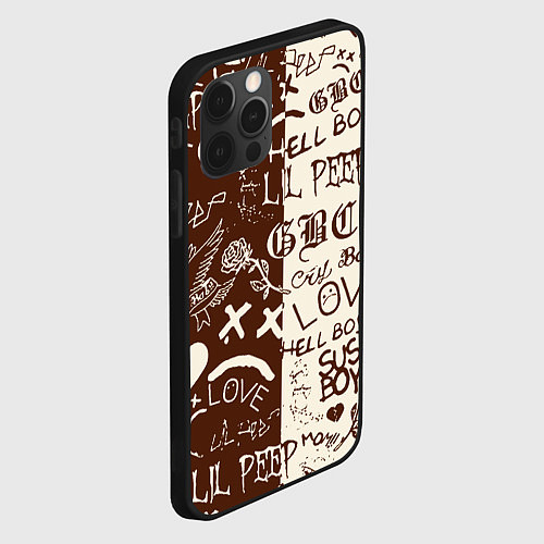 Чехол iPhone 12 Pro Max Lil peep retro pattern / 3D-Черный – фото 2