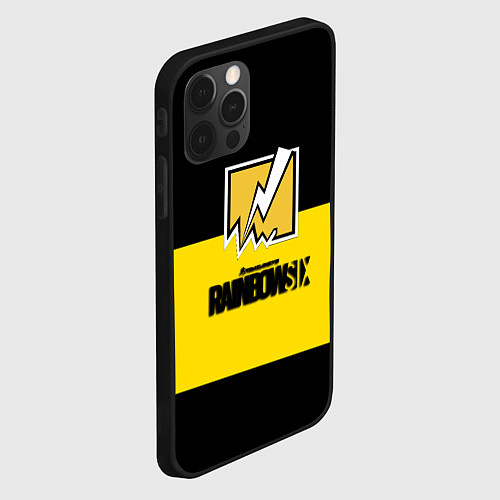 Чехол iPhone 12 Pro Max Rainbow six logo game / 3D-Черный – фото 2